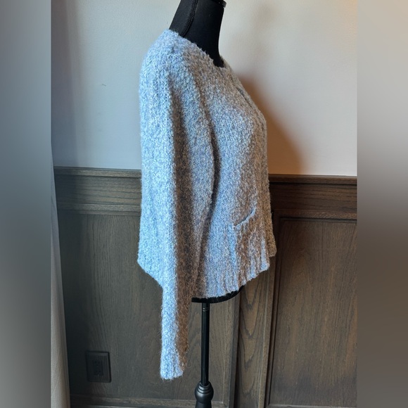 Handmade Blue Textured Knit Cottagecore Grandmacore Sweater 20”Ptp - Picture 5 of 8